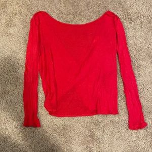 Red backless top